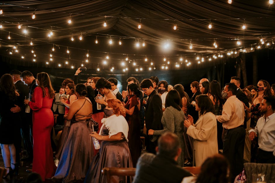 Guests dancing at wedding reception